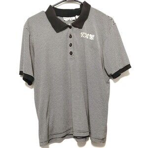 Boca Classics Polo Shirt Mens Medium Black Striped Golf Casual Short Sleeve